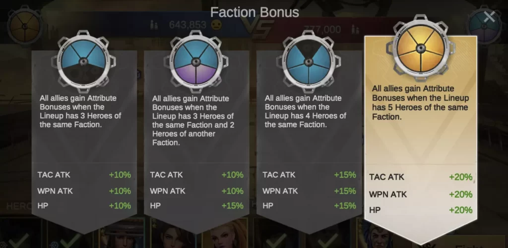 faction bonus