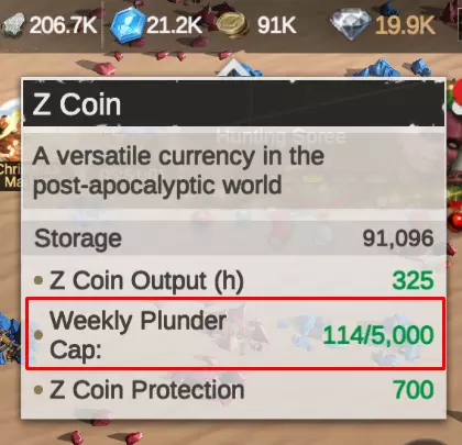 z-coin plundering cap 