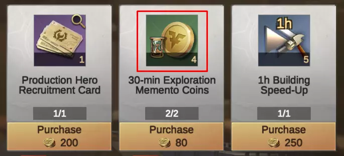 m-coin time items in trade center