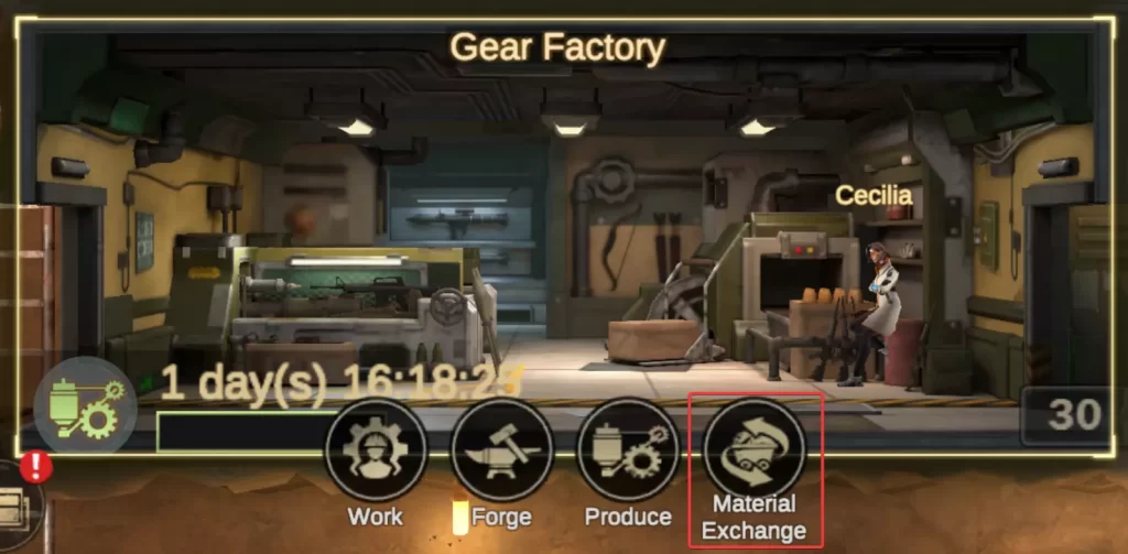 gear factory material exchange icon location